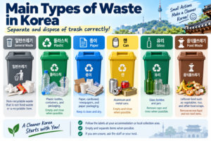 Main types of trash and recycling in Korea for travelers