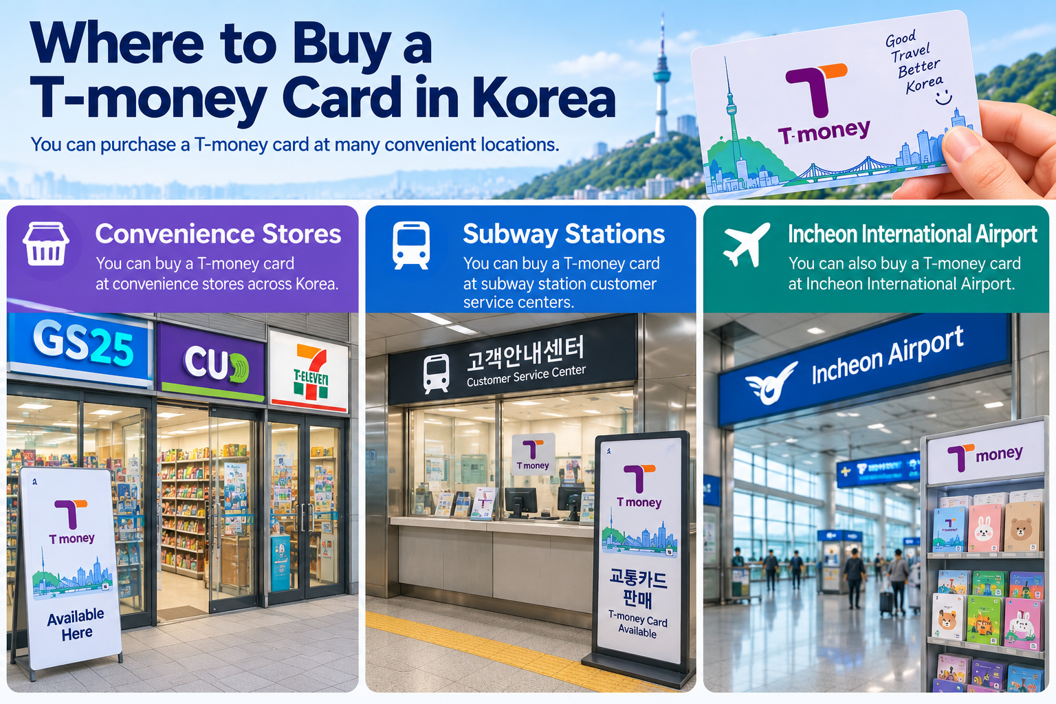 How to Buy a T-money Card in Korea (2026 Complete Guide) How to Buy a T-money Card in Korea (2026 Complete Guide)