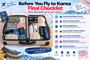 What to Pack for Korea by Season (2026 Guide) file Final packing checklist before traveling to Korea