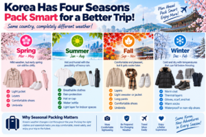 What to Pack for Korea by Season (2026 Guide) What to pack for Korea by season spring summer fall and winter