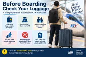 Things to check before taking KTX with luggage including suitcase size, number of bags, and travel preparation