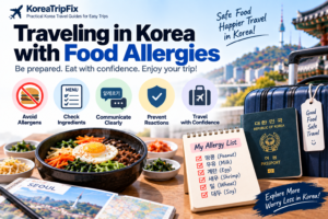 Food Allergies in Korea (2026 Guide for Travelers) Traveling in Korea with food allergies, including checking ingredients, communicating clearly, avoiding allergens, and preparing for emergencies