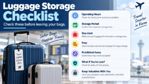 Luggage storage checklist for travelers in Korea