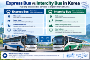 How to Use Express and Intercity Buses in Korea (2026 Guide) Express Bus vs Intercity Bus in Korea for travelers