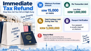 Immediate tax refund requirements in Korea for tourists