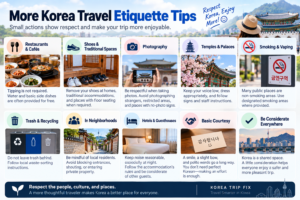 Korea Travel Etiquette (2026 Guide for First-Time Visitors) Korea travel etiquette tips for restaurants temples photography and public spaces