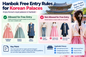 Hanbok free palace admission rules in Korea for travelers