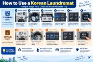 How to Do Laundry in Korea (2026 Guide for Travelers) How to use a Korean laundromat washing machine and dryer
