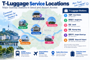 T-Luggage service locations at major subway stations in Seoul