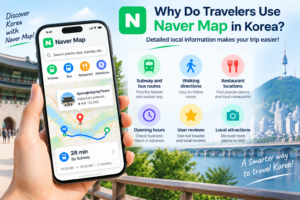How to Use Naver Map in Korea (2026 Guide for Travelers) Naver Map app showing navigation and travel routes in Korea