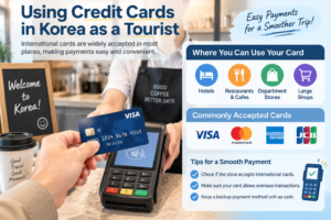 Using international credit cards in Korea for tourists at hotels, restaurants, cafes, and shops